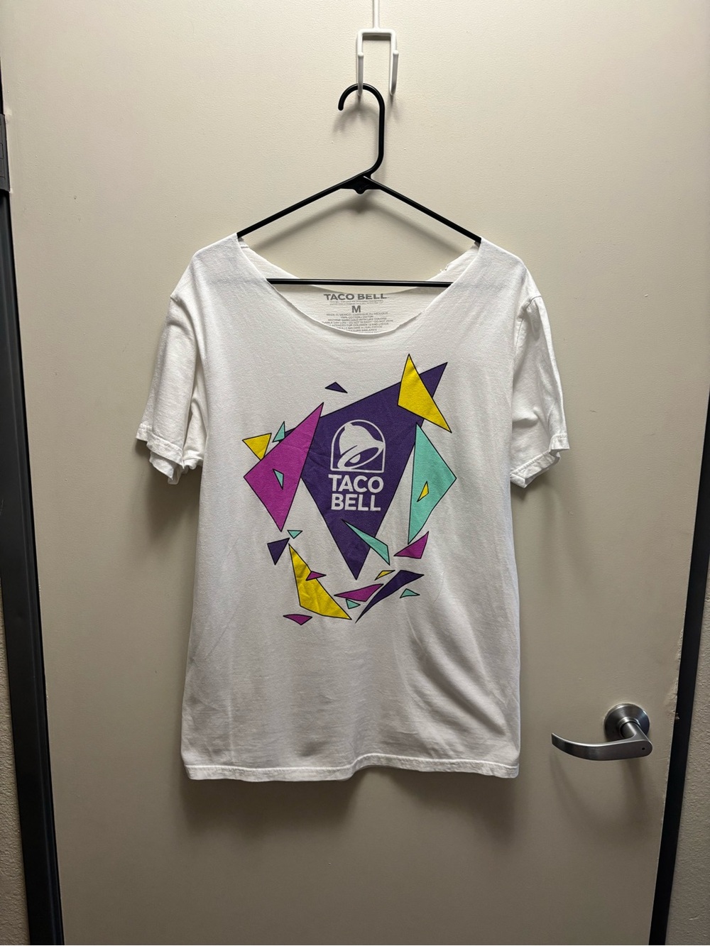Taco Bell Graphic Tee - White with Purple, Yellow & Teal Accents